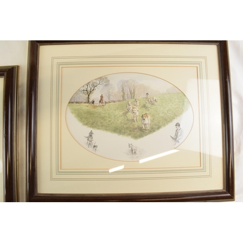 456 - A Pair of Nigel Hemming hunting interest signed proof colour prints in original frames. 1986. 62cm x... 