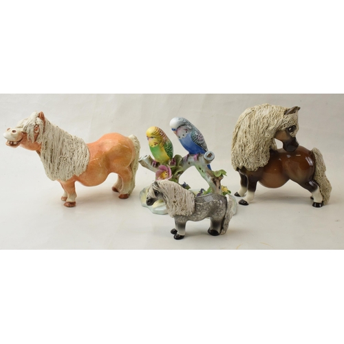 70 - A trio of Cheval Ceramic horses to include a palomino, a brown and a grey horse together with Adderl... 