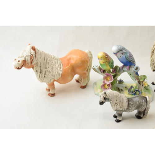 70 - A trio of Cheval Ceramic horses to include a palomino, a brown and a grey horse together with Adderl... 