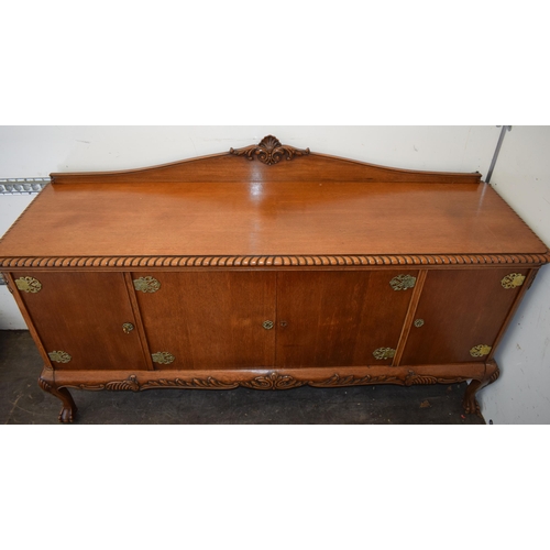 512 - Quality reproduction Regency style sideboard with 2 central cupboards flanked by side cupboards, bal... 