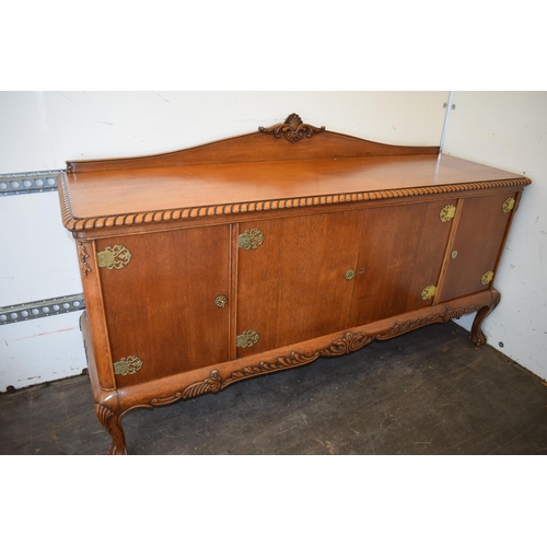 512 - Quality reproduction Regency style sideboard with 2 central cupboards flanked by side cupboards, bal... 