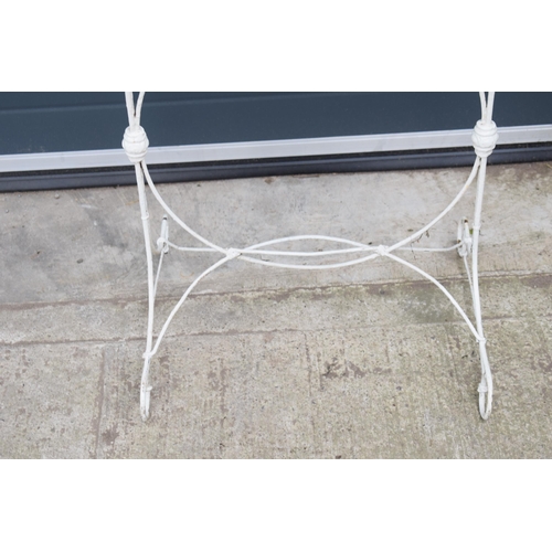 514 - Victorian white painted wire garden planter, 83x31x79cm tall.