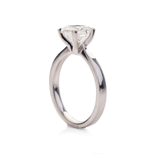 410 - Quality platinum 950 solitaire ring, square modified brilliant cut diamond, 1.51ct single stone, col... 