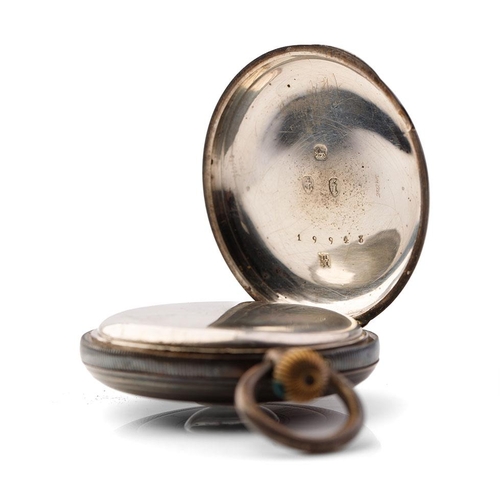 470 - Hallmarked silver Half Hunter pocket watch, Birmingham 1883, non working.