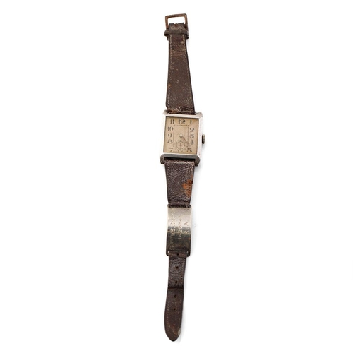 476 - Early to mid 20th century sterling silver gentleman's wristwatch with subsidiary dial, marked to rev... 