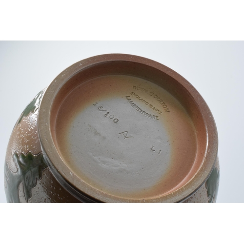 123 - Boxed Royal Doulton Lambethwares Archives Bowl L1 with certificate, 15cm tall.