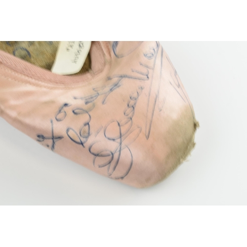 172 - Alicia Markova: a 1940s pink ballet pointe shoe, signed by Markova 'To Cliff Alicia Markova 1949', 2... 