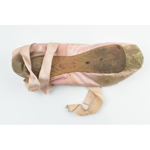 172 - Alicia Markova: a 1940s pink ballet pointe shoe, signed by Markova 'To Cliff Alicia Markova 1949', 2... 