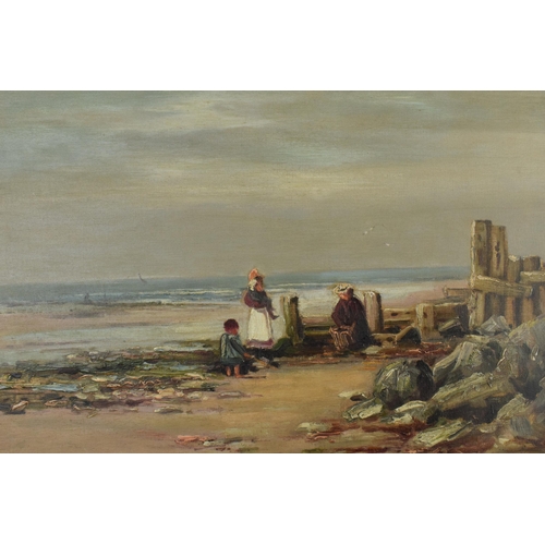 223 - Henry Hadfield Cubley: (British 1858-1934) oil on canvas 'Grey Morning on Cambrian Coast', signed to... 