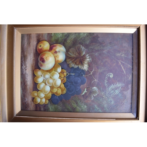 224 - Edwin Steele (1861-1933): a pair of painted fruit and foliage scenes, both signed 'E Steele', on pap... 