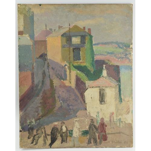 227 - Ronald Morton, London and Plymouth, probably a view of Cawsand, Cornwall, signed 1936, Oil on Board ... 