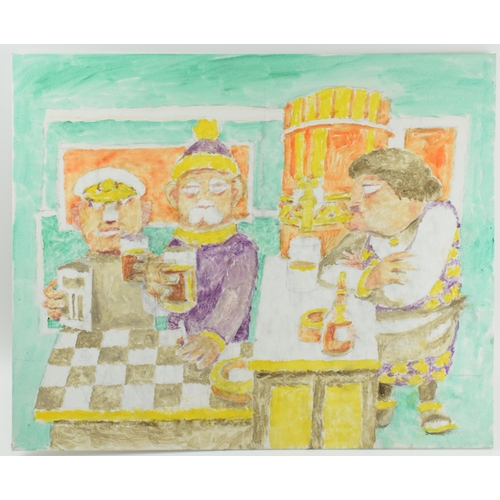 231 - Vincent Bennett (Plymouth 1910-1993), oil on canvas panel, 'Food and Drink', 46cm x 56cm, unframed. ... 