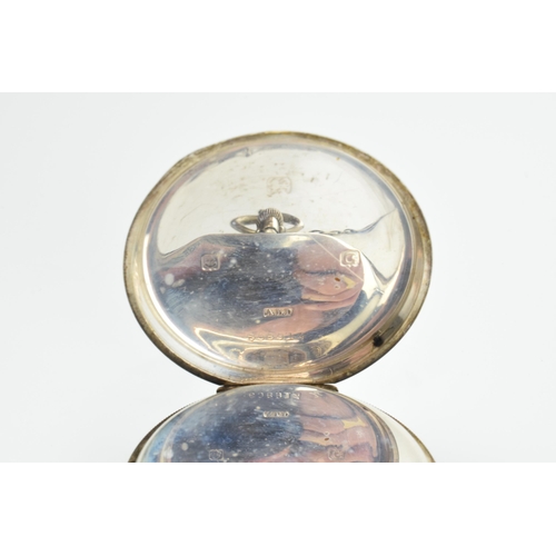 469 - Hallmarked silver 'Bravingtons Renown' Half Hunter pocket watch with blued hands, Birmingham 1931, i... 