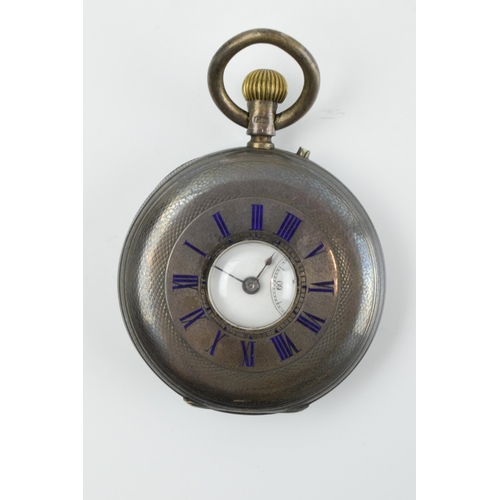 470 - Hallmarked silver Half Hunter pocket watch, Birmingham 1883, non working.