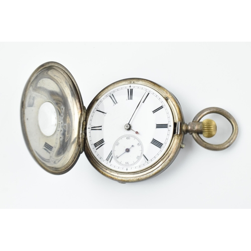 470 - Hallmarked silver Half Hunter pocket watch, Birmingham 1883, non working.