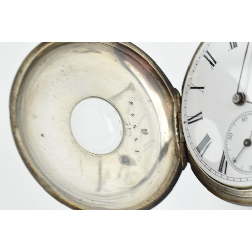 470 - Hallmarked silver Half Hunter pocket watch, Birmingham 1883, non working.