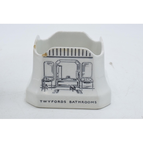 64 - Twyford's Sanitary Ware advertising dish for Twyford's Bathrooms, 8cm long (2 chips to top rim).