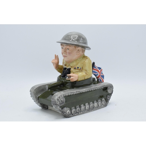 77 - Bairstow Manor Collectables comical model of Winston Churchill in a tank, 20cm tall.