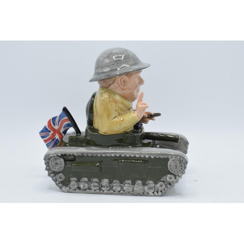 77 - Bairstow Manor Collectables comical model of Winston Churchill in a tank, 20cm tall.