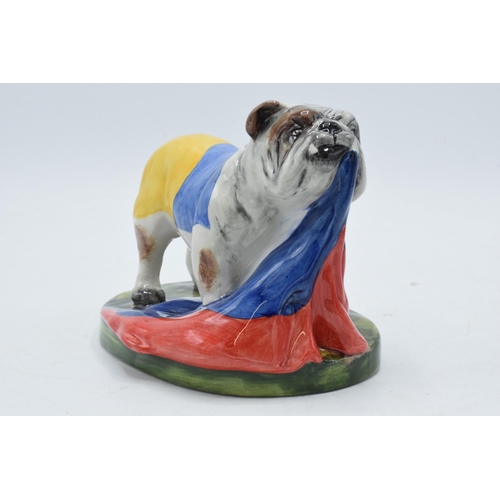 80 - Bairstow Manor Collectables topical political model of a Ukranian bulldog biting into a Russian flag... 