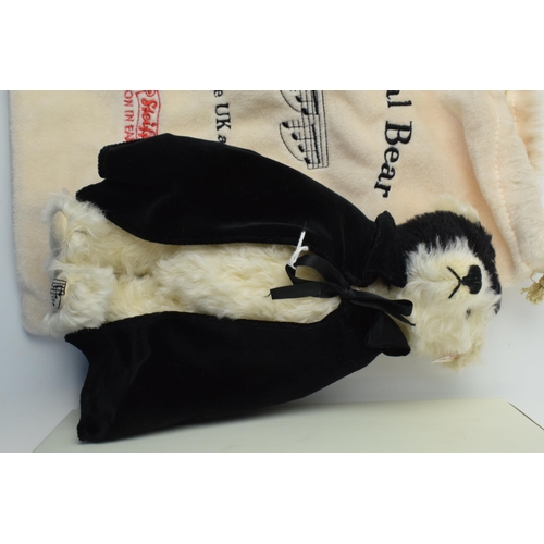 154 - Boxed Steiff limited edition musical bear, mohair bear, Phantom of the Opera, working order, with ce... 