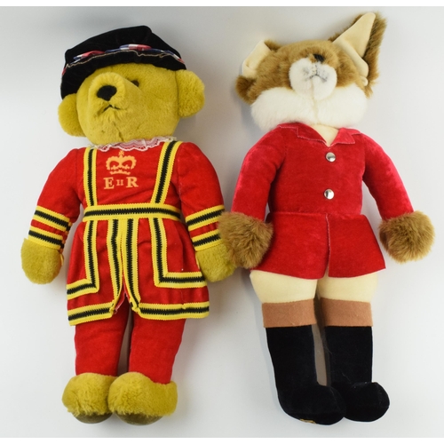 171 - A pair of Merrythought teddy bears to include a Huntsman Fox in red jacket with a Beefeater (2).