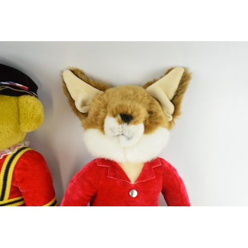 171 - A pair of Merrythought teddy bears to include a Huntsman Fox in red jacket with a Beefeater (2).