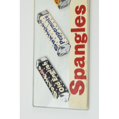 178 - Spangles glass advertising display counter shelf, 'Spangles give you extra flavour fast, fast, fast'... 