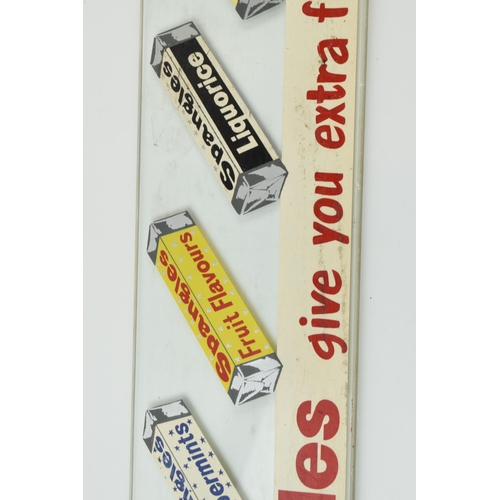 178 - Spangles glass advertising display counter shelf, 'Spangles give you extra flavour fast, fast, fast'... 