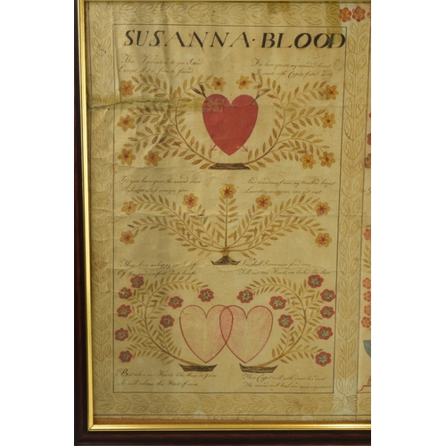 220 - Late 18th century Valentine's day card given to 'Susanna Blood, This Valentine to you a friend....' ... 