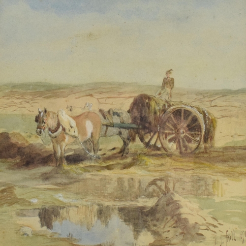 241 - Frederick John Skill 1824-1881: a signed watercolour of a gentleman with horse and cart collecting s... 