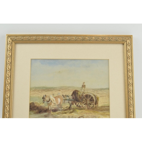 241 - Frederick John Skill 1824-1881: a signed watercolour of a gentleman with horse and cart collecting s... 