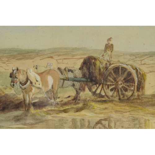 241 - Frederick John Skill 1824-1881: a signed watercolour of a gentleman with horse and cart collecting s... 