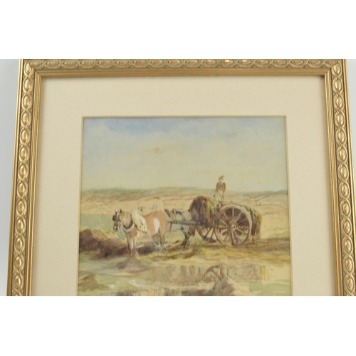 241 - Frederick John Skill 1824-1881: a signed watercolour of a gentleman with horse and cart collecting s... 