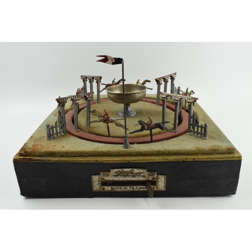 277 - Early 20th century French two-track horse racing parlour game 'Jeu De Course' made by 'JeP', with pa... 