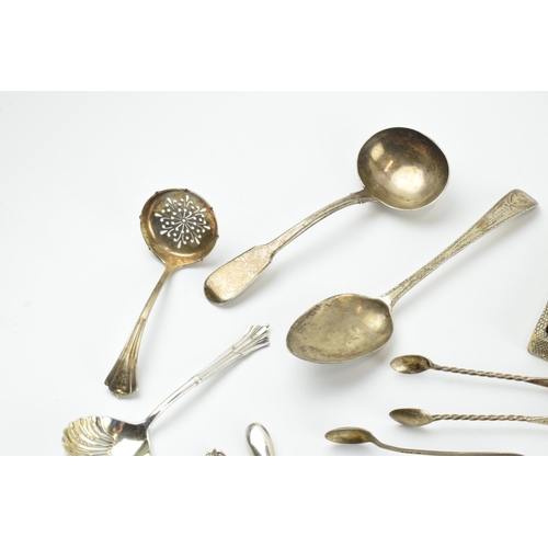 307 - An interesting collection of silver items to include Georgian, Victorian and later silver items to i... 