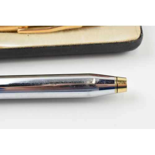 382 - Cased Cross 14ct gold filled ball point pen with refill and a similar Cross fountain pen.