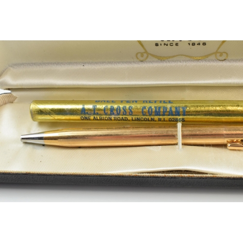 382 - Cased Cross 14ct gold filled ball point pen with refill and a similar Cross fountain pen.