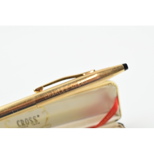 382 - Cased Cross 14ct gold filled ball point pen with refill and a similar Cross fountain pen.