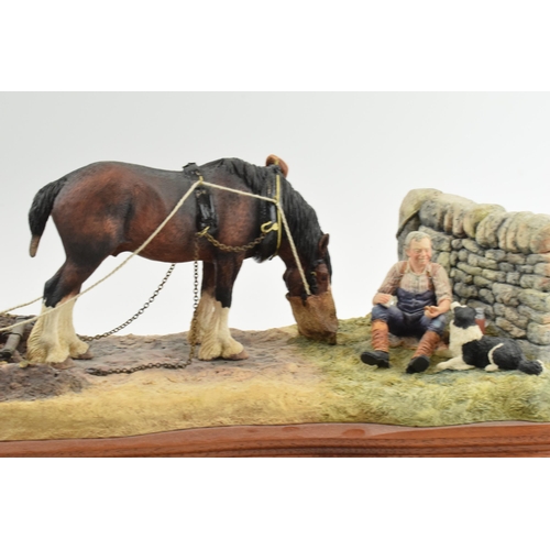 90 - Border Fine Arts figure group 'Ploughmans Lunch', limited edition, Anne Wall, 49cm long.