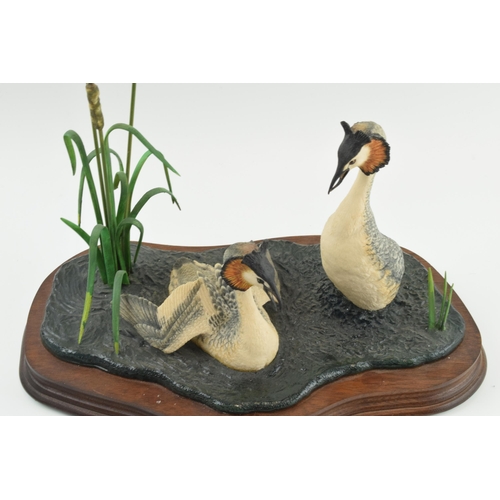 94 - Border Fine Arts 'Courting Grebes' WW3 by Ray Ayres, 29cm long.