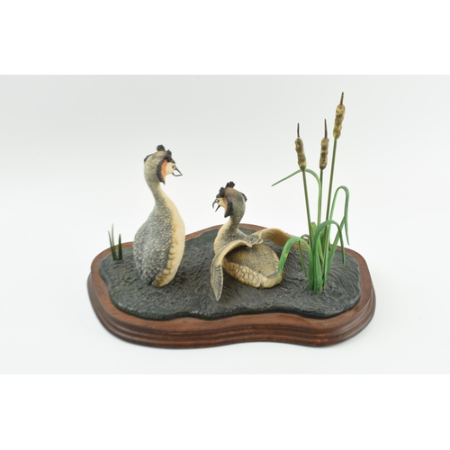 94 - Border Fine Arts 'Courting Grebes' WW3 by Ray Ayres, 29cm long.