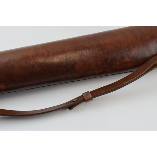 189 - Antique Block leather spare barrel case with quality fittings and in excellent original condition – ... 