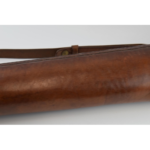 189 - Antique Block leather spare barrel case with quality fittings and in excellent original condition – ... 