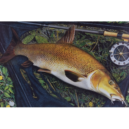 190 - Limited edition John Searl colour print of a Barbel taken by Bob James from the Upper Hampshire Avon... 