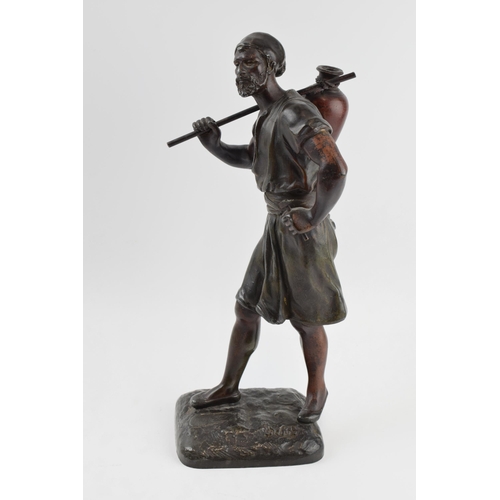 198 - After Marcel Debut: a French bronzed classical figure 'The Tunisian Water Carrier', 32cm tall, 'Debu... 