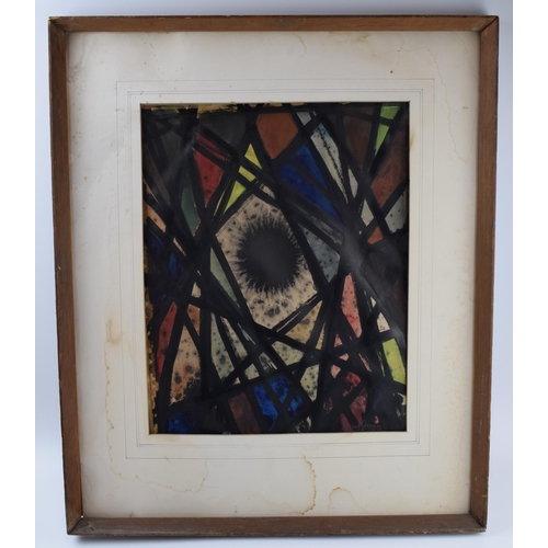 250 - John Cartmel Crossley: an early abstact watercolour entitled 'Sunspot', dated 1959, 32x40cm exc fram... 