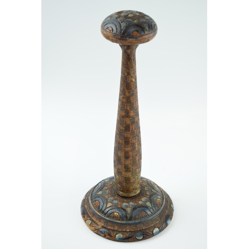 268 - Wooden Art Nouveau hat or wig stand, 19th century, 27cm tall.