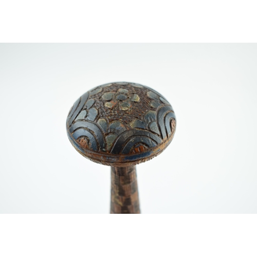 268 - Wooden Art Nouveau hat or wig stand, 19th century, 27cm tall.