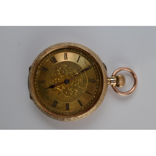 487 - 9ct gold pocket watch, Thomas Russell & Son, Church Street, Liverpool. 38.4 grams gross weight, toge... 